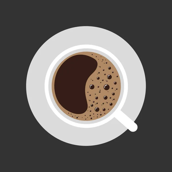 Coffee Cup Flat Style Dark Background Vector Stock Illustration