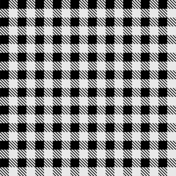 Lumberjack tartan картатий плетений безшовний візерунок чорно-білої класичної текстури — стоковий вектор