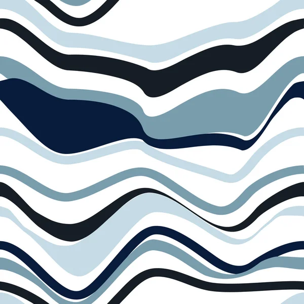 Curved wave lines abstract seamless repeat pattern. — Vector de stock