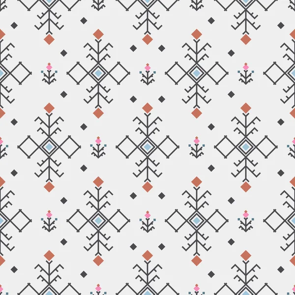 Geometric ethnic shapes seamless pattern. Abstract boho tribal tileable background — стоковый вектор