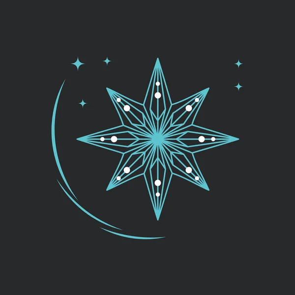 Snowflake Logo Design Template Vector Illustration Freeze Symbol — Stock Vector
