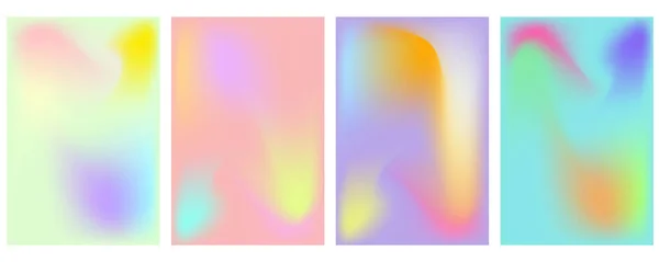 Pastel Soft Rainbow Gradient Set Vector Background Templates Blurred Colorful — Stockvector