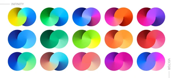 Set Colorful Graphic Elements Vector Illustration Angular Gradient — Vector de stock