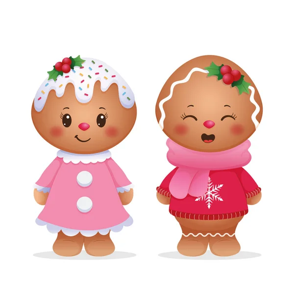 Tatlı zencefilli kek kızı, vektör illüstrasyon