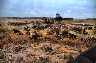 Views of the different tourist places in Wroclaw (Breslau, Breslavia), Poland. Painting  Panorama of the Battle of Wroclaw