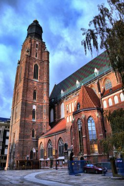Polonya 'nın Wroclaw (Breslau, Wroclaw) kentindeki farklı turistik yerlerin manzaraları. Stary Rynek