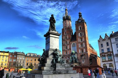 Vistas de los diferentes lugares turisticos de Cracovia, Polonia 