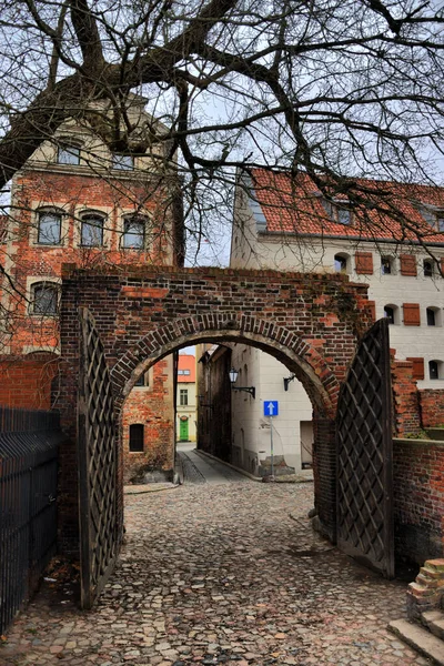 Vistas Dos Diferentes Lugares Turísticos Cidade Medieval Torun Polônia Nicolaus — Fotografia de Stock