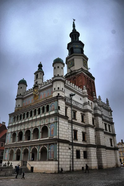 Ansichten Der Verschiedenen Touristenorte Poznan Polen Rathausplatz Fischerhäuser — Stockfoto