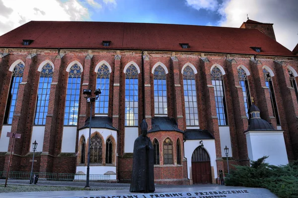 Vistas Dos Diferentes Lugares Turísticos Wroclaw Breslau Breslavia Polônia Igreja — Fotografia de Stock