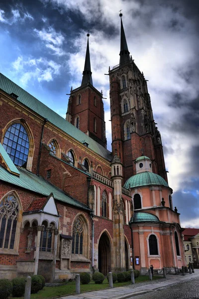 Views Different Tourist Places Wroclaw Breslau Wroclaw Poland Church Ostrow — Photo