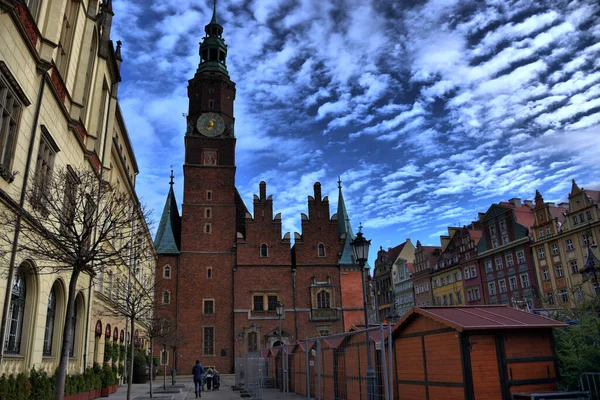 Utsikt Över Olika Turistorterna Staden Wroclaw Breslau Wroclaw Polen Stary — Stockfoto