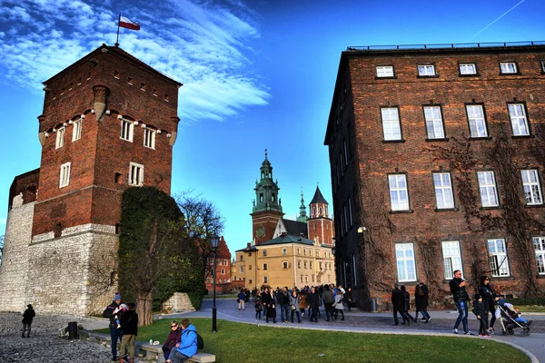 Vistas Los Diferentes Lugares Turisticos Cracovia Polonia Castillo Wawel — Zdjęcie stockowe