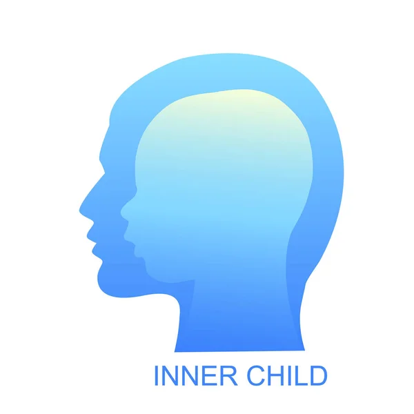 Emberi fej belső gyermek belső koncepcióval — Stock Vector