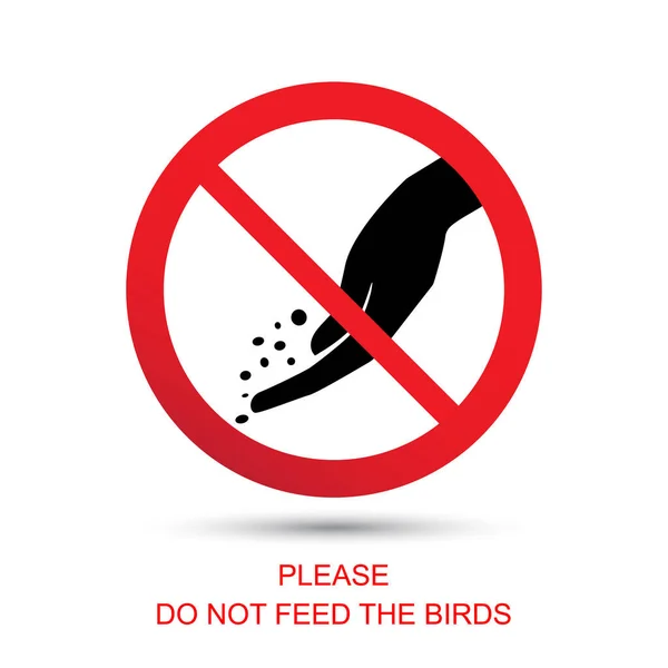 Mata inte fågelkonceptet. Inget foderdjur — Stock vektor