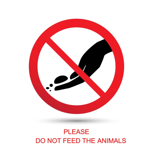 Vänligen mata inte djuren tecken — Stock vektor