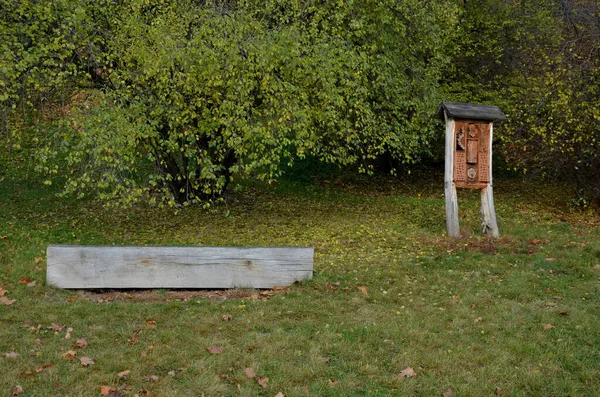 Casa Ninho Insetos Localizada Parque Prado Contém Materiais Naturais Porosos — Fotografia de Stock