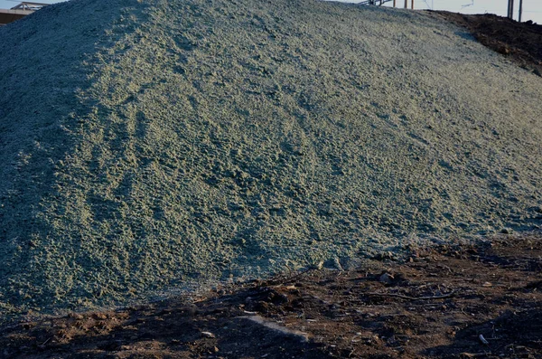 Ekerek Yamaçların Dengelenmesi Tahta Hamuru Yeşil Çim Tohumu Karışımı Tanktan — Stok fotoğraf