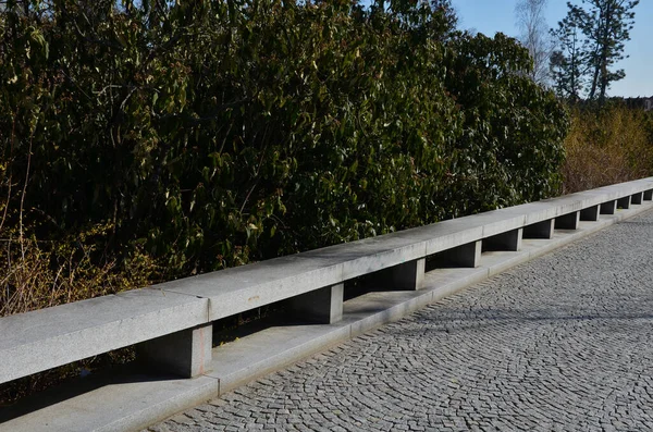 Granit Magnifiques Balustrades Larges Dalles Pierre Maçonnerie Pierre Blocs Gris — Photo