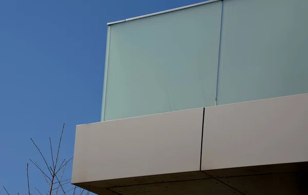 Barandilla Una Casa Lujo Que Consta Paneles Vidrio Sujetos Con — Foto de Stock