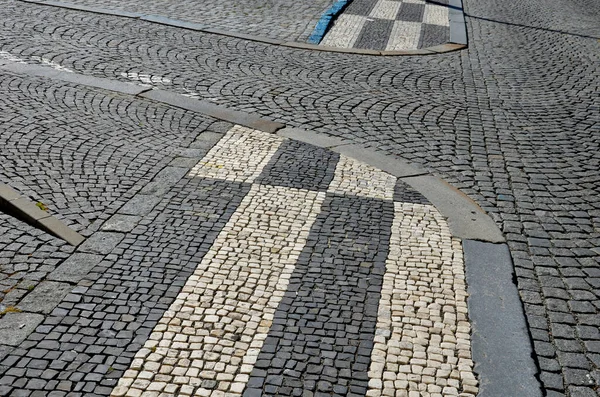 Mosaic Small Marble Cubes Sidewalks Squares Formed Stone Carpet Squares — Stock Photo, Image