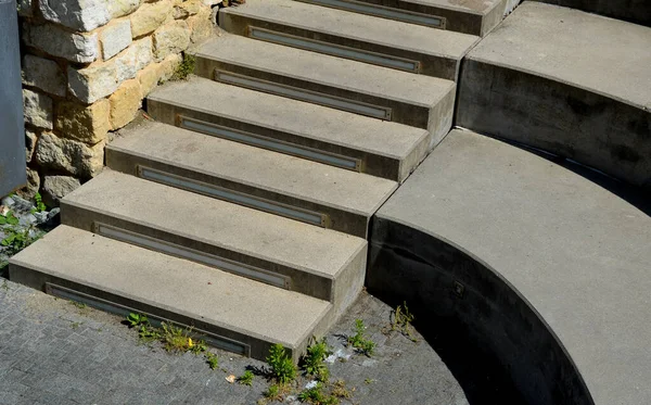 Metallgeländer Treppen Und Rampen Für Rollstuhlfahrer Die Rampe Dient Dem — Stockfoto