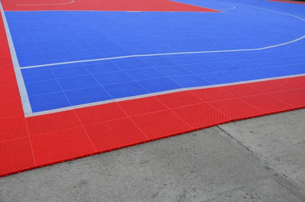 Volleyball Court Created Parking Lot Tiles Connected Portable Form Red — Fotografia de Stock