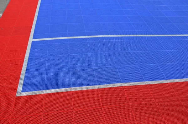 Volleyball Court Created Parking Lot Tiles Connected Portable Form Red — 图库照片