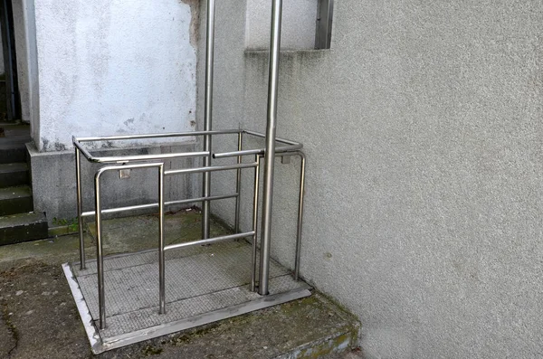 Next Stairs Platform Handrail Wheelchair Users Who Cannot Get Barrier — Φωτογραφία Αρχείου