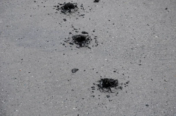 Shot Asphalt Roads Machine Guns Rockets Cluster Bombs Ordinary Repairs — Stock Fotó
