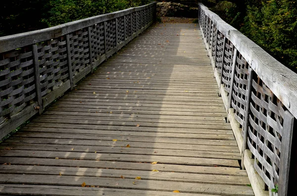 Madera Roble Medieval Atornillada Puente Sobre Foso Barandilla Está Hecha —  Fotos de Stock