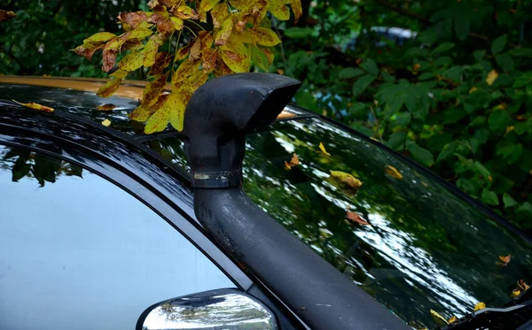 Snorkel Fokozott Leszívás Terepjáró Autók Vízelnyelés Elleni Védelem Terepjáró Motorjának — Stock Fotó