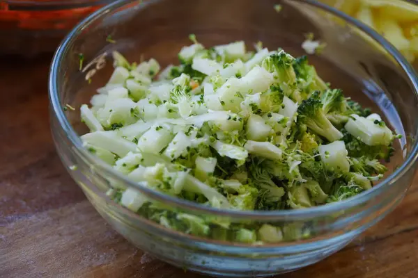 Vegetarische Zutaten Brokkoli Gehackt — Stockfoto