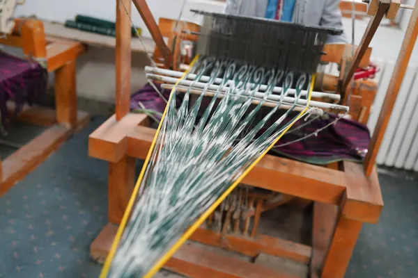 Handmade silk weaving craft weaving