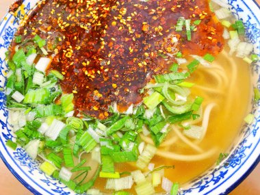 Lanzhou Biftek Ramen Lokantası, Çin Erişte Yemeği, Lanzhou bifteği elle yapılan erişte
