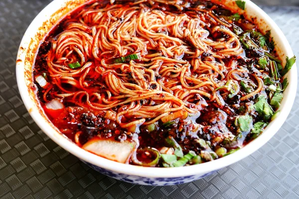 Яловичина Ланьчжоу Ресторан Китайська Їжа Noodles Food Яловичина Ланьчжоу Порізана — стокове фото