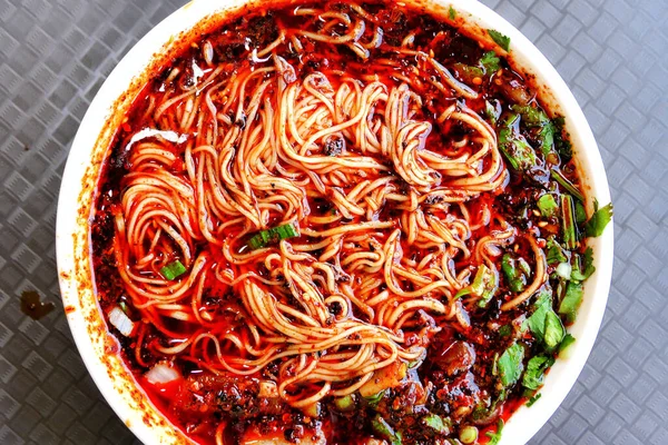 Lanzhou Marha Ramen Étterem Kína Tészta Élelmiszer Lanzhou Marhahús Kézzel — Stock Fotó