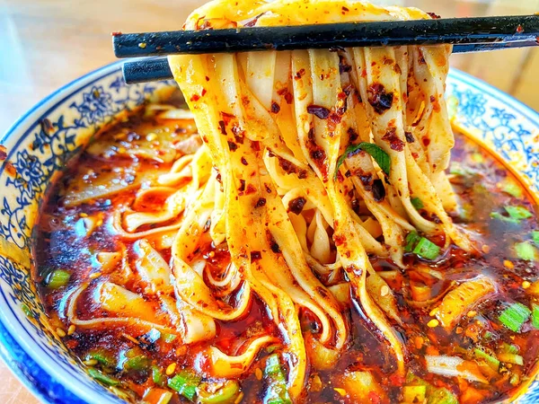 Lanzhou Beef Ramen Restaurant China Noodles Food Lanzhou Carne Res — Foto de Stock