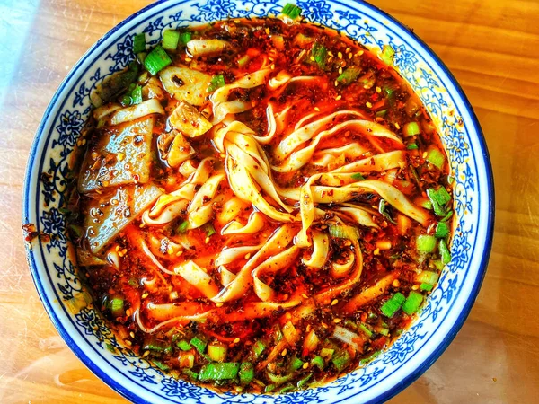 Lanzhou Beef Ramen Restaurant China Noodles Food Lanzhou Carne Puxada — Fotografia de Stock
