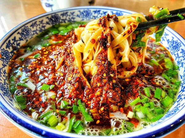 Lanzhou Beef Ramen Restaurant China Noodle Food Lanzhou Beach Hand — 스톡 사진