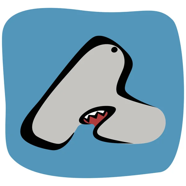 Illustrazione Vettoriale Shark Head Isolata — Vettoriale Stock