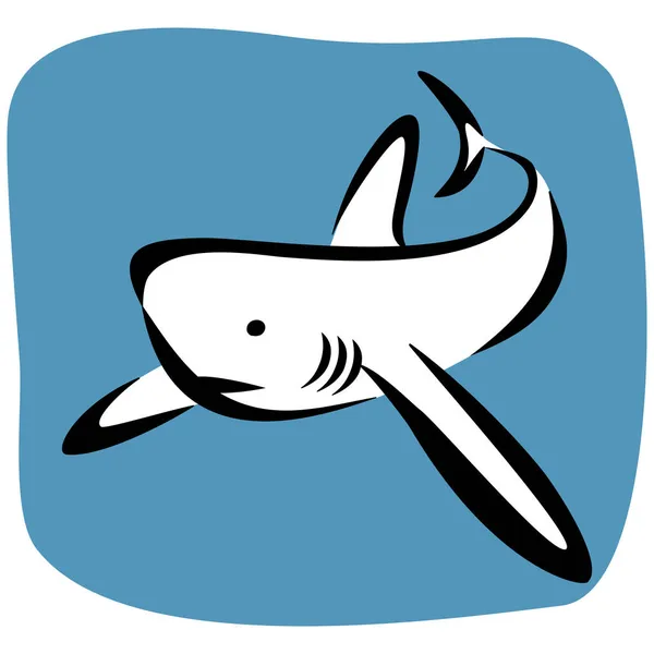 Shark Clip Ilustración Vector Arte Aislado — Archivo Imágenes Vectoriales