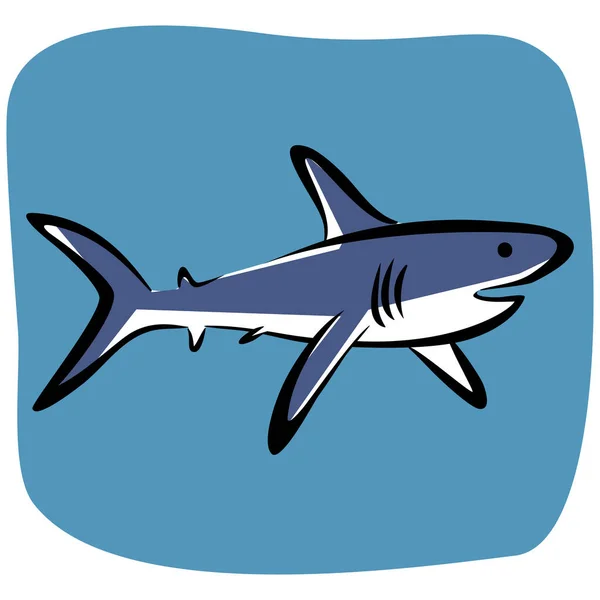 Απομονωμένη Απεικόνιση Διανύσματος Σχεδίασης Καρχαρία — Διανυσματικό Αρχείο