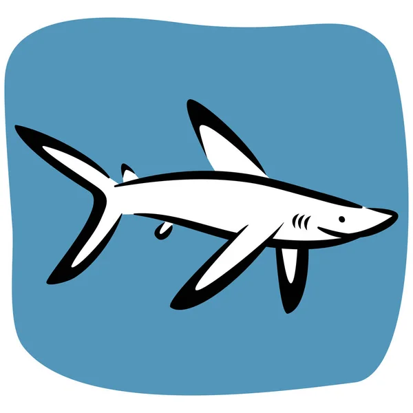 Dibujo Tiburón Vector Ilustración Aislado — Archivo Imágenes Vectoriales