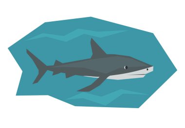 Su altında köpekbalığı klipsi sanatı