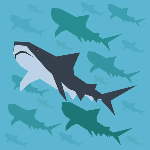 Vector Ilustración Patrón Tiburón — Archivo Imágenes Vectoriales