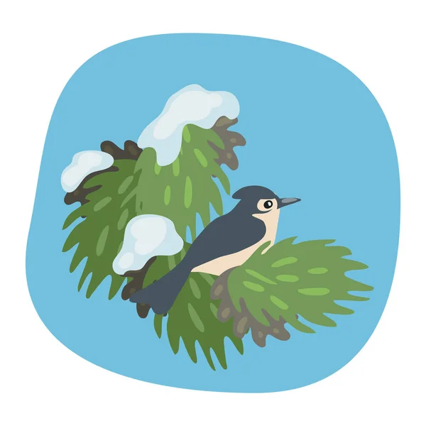 Vettore Illustrazione Uccelli Natale — Vettoriale Stock