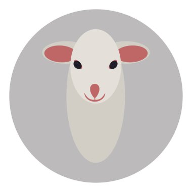 Küçük beyaz Koyun kafası ikon vektörü