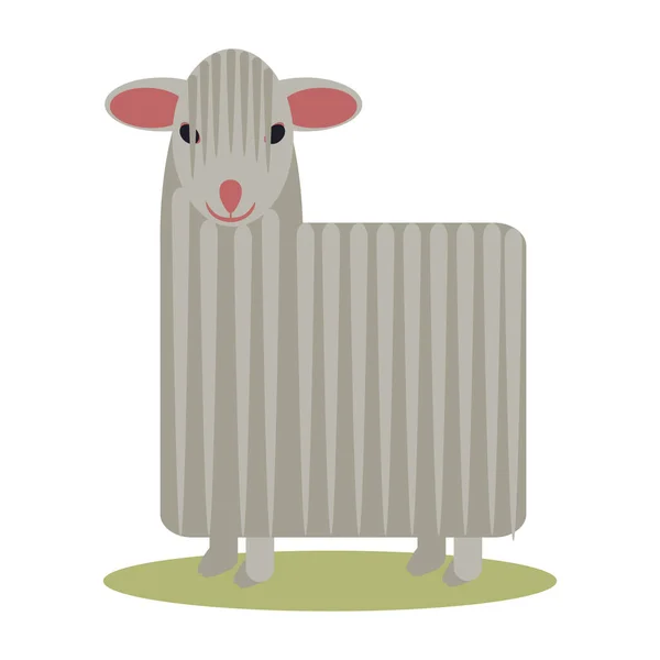 Długie Włosy Biała Konstrukcja Owiec — Wektor stockowy