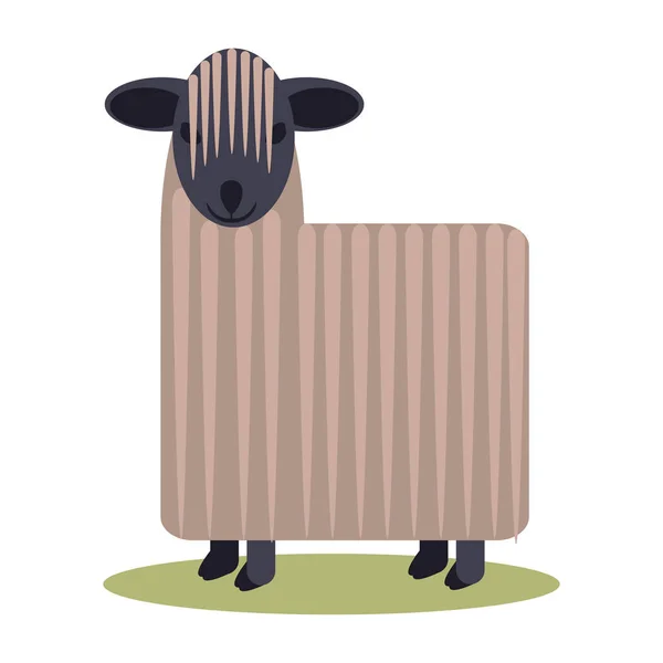 Długie Włosy Projekt Owiec — Wektor stockowy